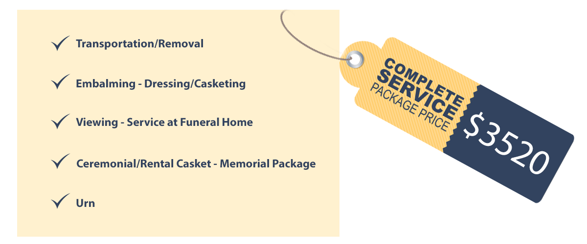 burial services complete package price of $3995